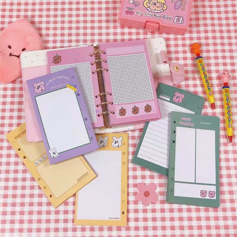 

Sharkbang 50 Sheets Kawaii A5 A6 Loose Leaf Notebook Refill Spiral Binder Index Inside Page Monthly Weekly To Do List Stationery