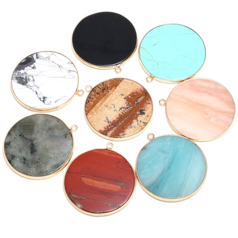 

Natural Stone Pink Quartz Aventurine Pendant Charms For DIY Necklace Earring Jewelry Making Accessories Size 40x45mm Wholesale