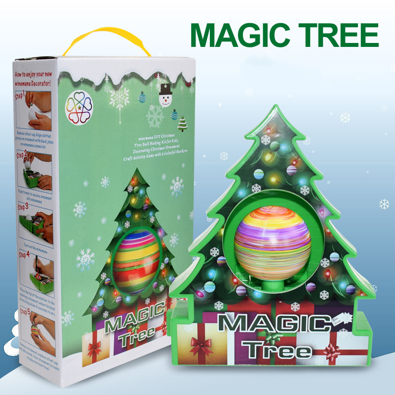 

New DIY Christmas Ball Xmas Tree Ornaments Creative Painting Ball Battery Powered Toys New Year Gifts for Kids Children Handmade