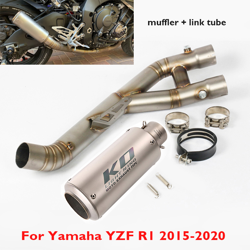 

Motorcycle Exhaust System Muffler Escape Tip Middle Link Pipe Connector Connection for 2020-2020 YZF R1 MT-10