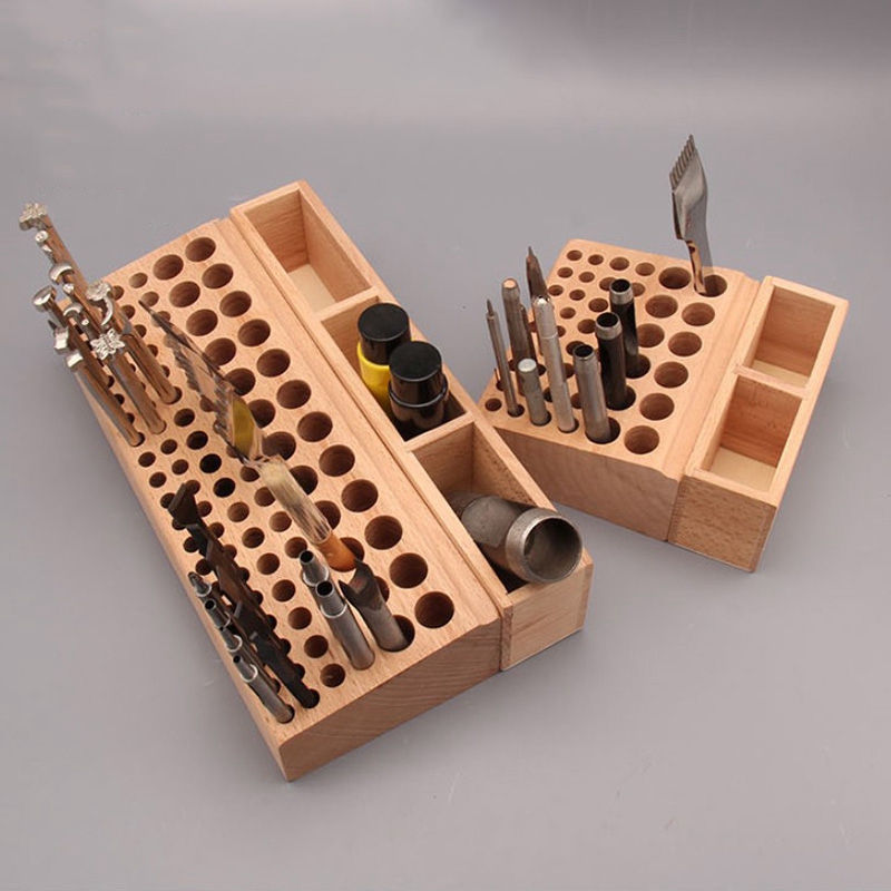 

Rubber Wood Integrated Material Wood Leather Diy Tool/Woodworking Diy Tool Wooden Leathercraft Tools Rack Stand Leather Craft St