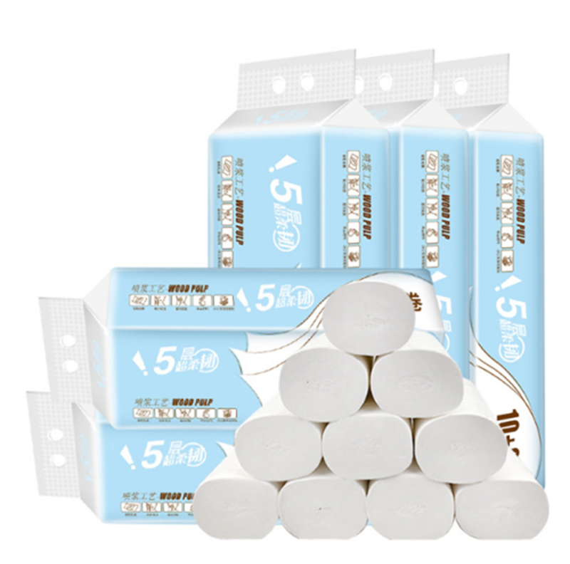 

6/12/14/18 Rolls Fast Shipping Toilet Roll Paper 4Layers Home Bath Toilet Roll Paper Primary Wood Pulp Tissue