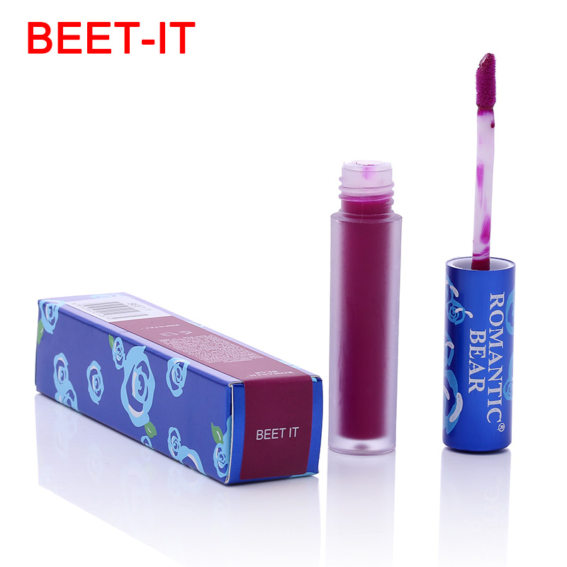 

Hot sale ROMANTIC BEAR Matte Lipstick Batom Lips Makeup Rouge Waterproof Liquid Lip Gloss, Light grey