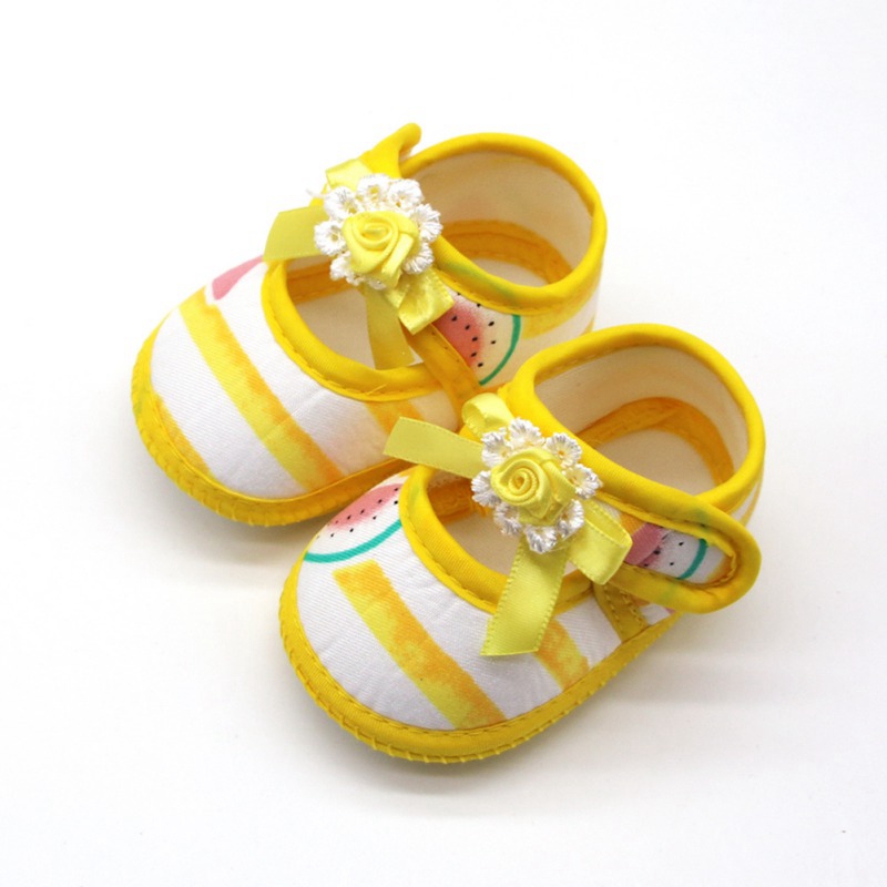 

18 Months Baby Girls Shoes Infant First Walkers Toddler Girls Kid Soft Cotton Summer Bow Anti-Slip Crib Girl Newborn Shoes