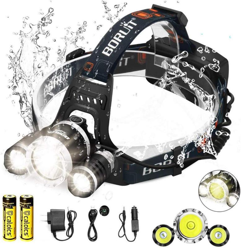

top sell!]Headlamp Headlight 8000 LM With 3*Cree XML T6 L2 LED Bright Hands-Free Rechargeable & Waterproof Work Ligh