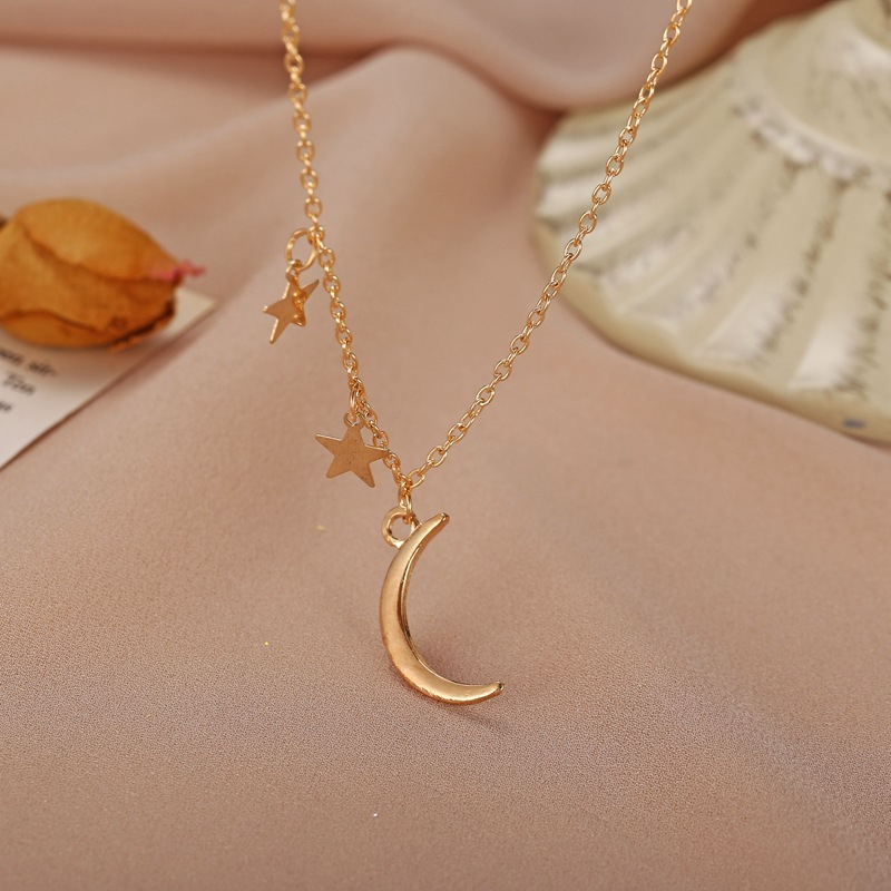 

Luokey New Fashion Star Moon Pendant Necklace Thin Clavicle Chain Chokers Necklaces For Women Gift Accesorios Mujer Boho Jewelry