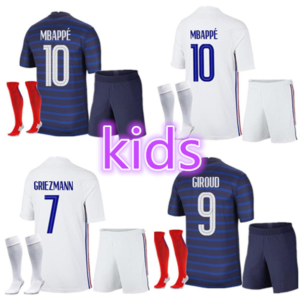 

2020 Franceing kids Chandal Maillot de Foot francia enfant shirts kits 20 21 KANTE MBAPPE POGBA Soccer Jerseys set