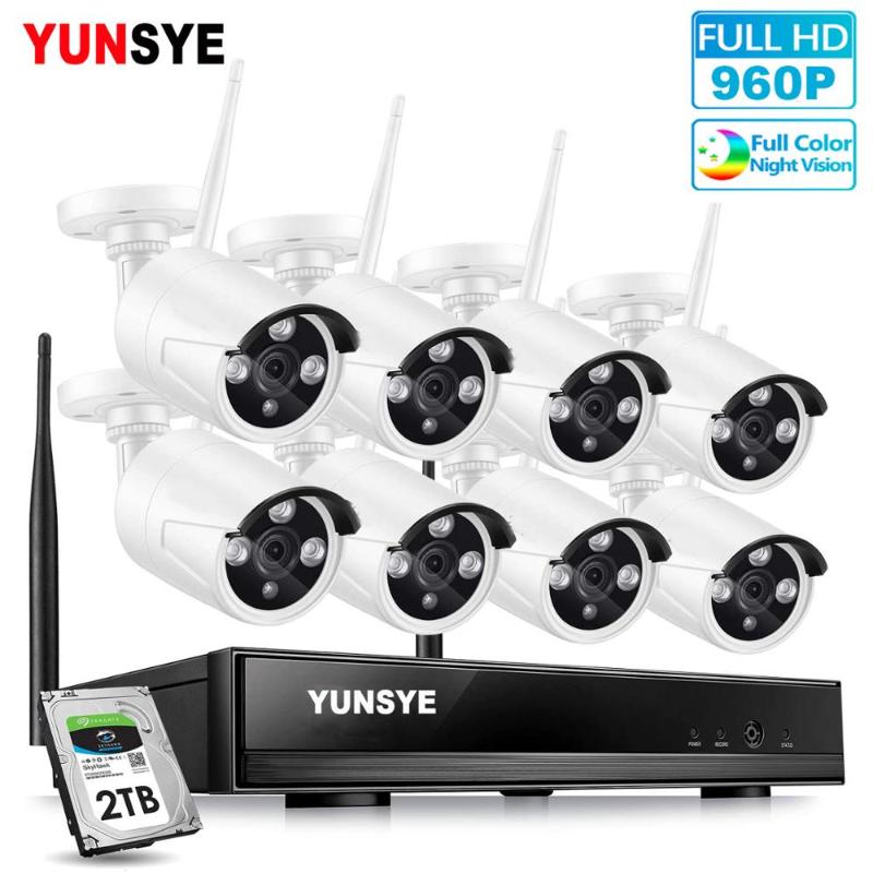 

8CH wifi kit NVR Kit HD 960P CCTV Camera System 1.3MP Outdoor Waterproof IP Camera Wireless Home Security Video Surveillance