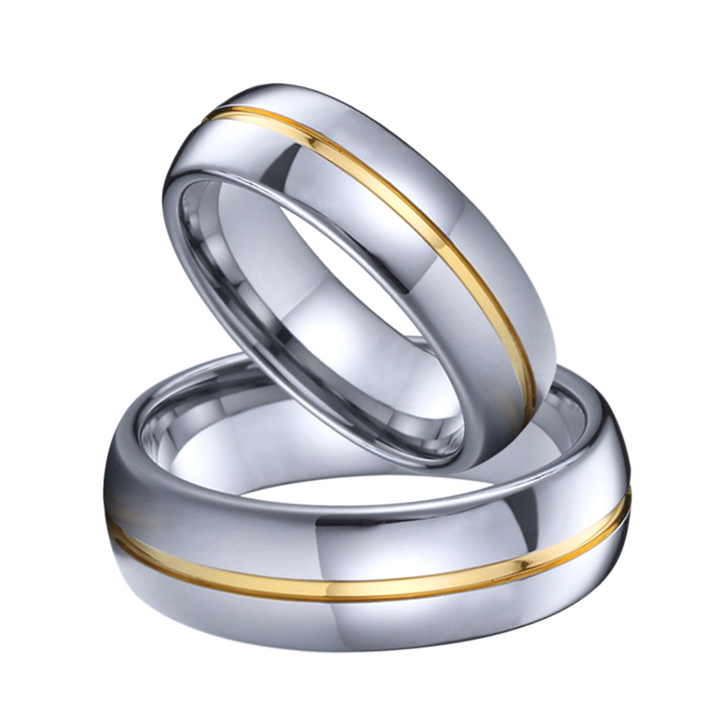 

Gold Line Alliances Tungsten Carbide jewelry marriage couple Wedding Rings set for men and women 6/8mm anti scratch