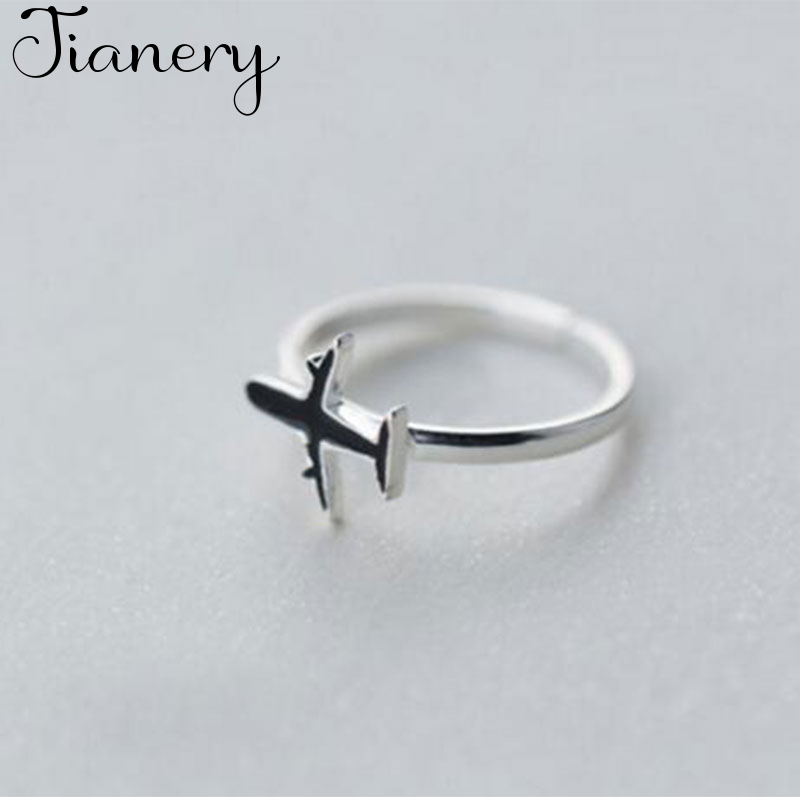

Tiny Airplain Adjustable Ring For Women anillos mujer Plane Sculpture Ring