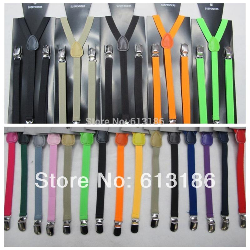 

Free Shipping 2020 New Fashion Mens 1.5cm Wide Solid Color Adjustable Clip-on Skinny Slim Braces Elastic Suspenders For Women