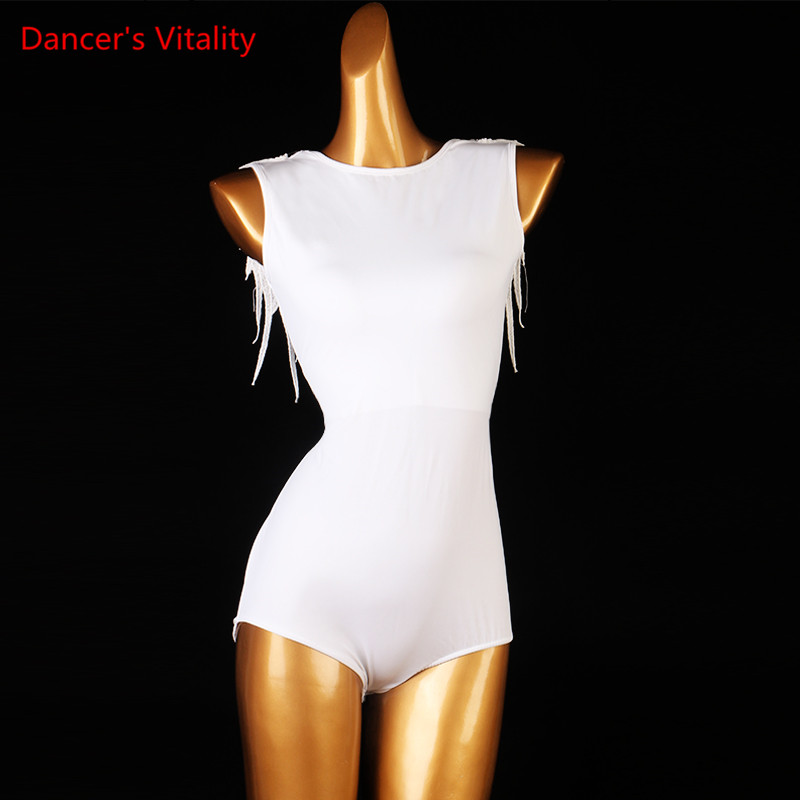 

Latin Dance Female Child Adult elegant Body Suit Practice Clothes Modern Dancing Top High-end Custom Performance Onesies, Custom color