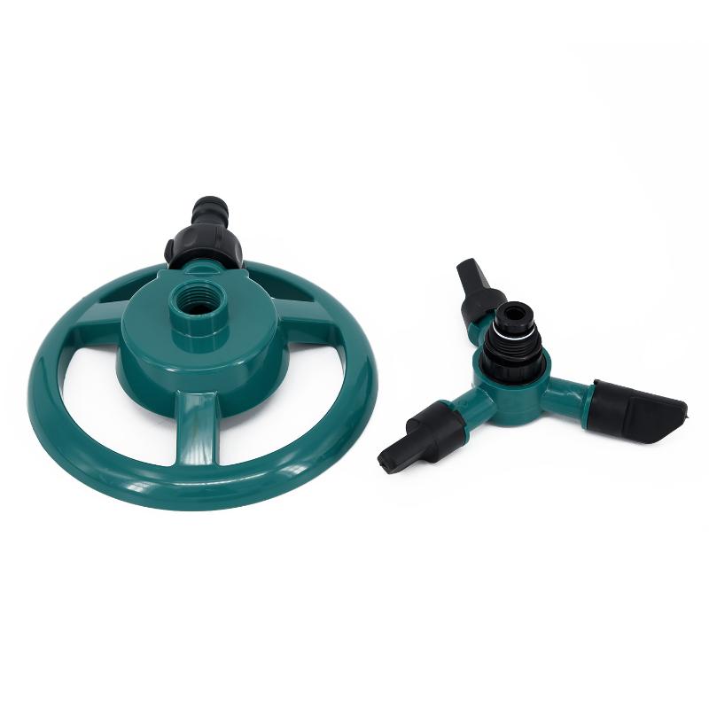 

Blue Green 360° Lawn Circle Rotating Water Sprinkler 3 Nozzle Pipe Hose Irrigation Garden Sprinklers For Home