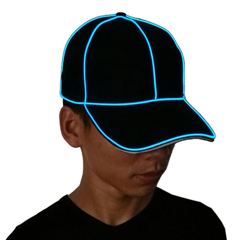 

EL Flash Cap Luminous Cap EL Wire Fashion Neon LED Light Glow Costume Party Luminous Fluorescent Dance Performances Bar Par