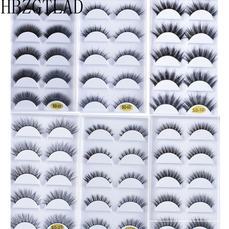 

5 Pairs Mink Eyelashes 2020 New 3D Mink Lashes Thick HandMade Full Strip Fake Lashes Make up Eye lashe False Eyelashes Makeup