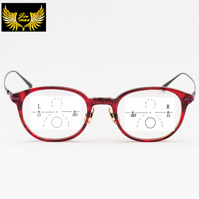 

High Quality Pure Titanium Progressive Women Reading Glasses Multifocal New Round Retro Style Presbyopia Eye Glasses for Women