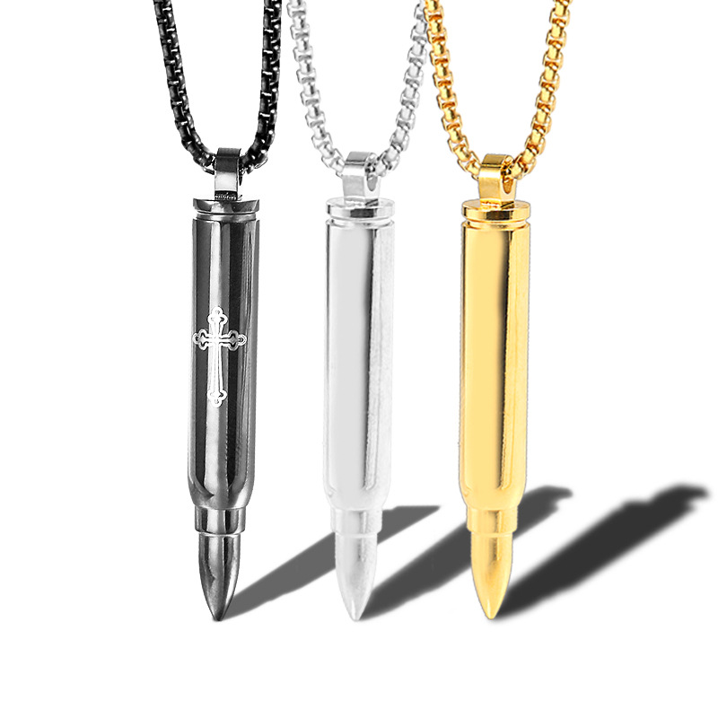 

Men's Necklace Cross Gold Chain Jewelry Stainless Steel Domineering Jewellery Openable Cremation Pendant Necklace
