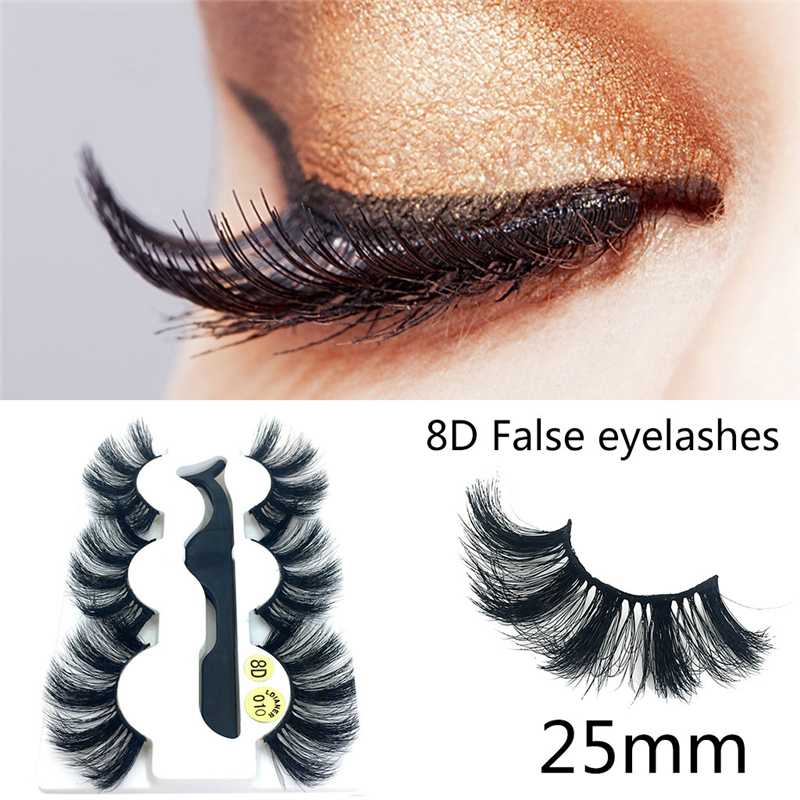 

3Pair Luxury 8D False Lashes Fluffy Strip Eyelashes Long Natural Party Eyelashes 3D Mink Long Lasting G0429 10 40