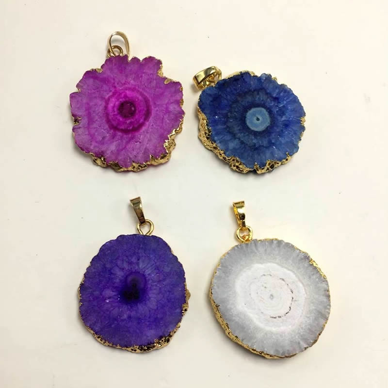 

Natural Onyx Charms Pendants Multi Colorful Slice Irregular Agat Crystal Stone Quartz Pendant DIY Charm Creative Jewelry Making