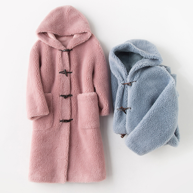 

Fashion Wool Granulated VelvetHooded Faux Fur Coat Female Warm Fur Jacket New Winter Coat Women Chothes