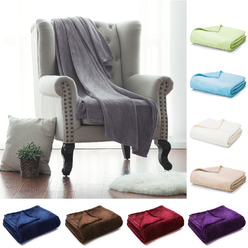 

Soft blanket blanket warm coral plaid travel velvet sofa solid color wool mattress warm Cobertor