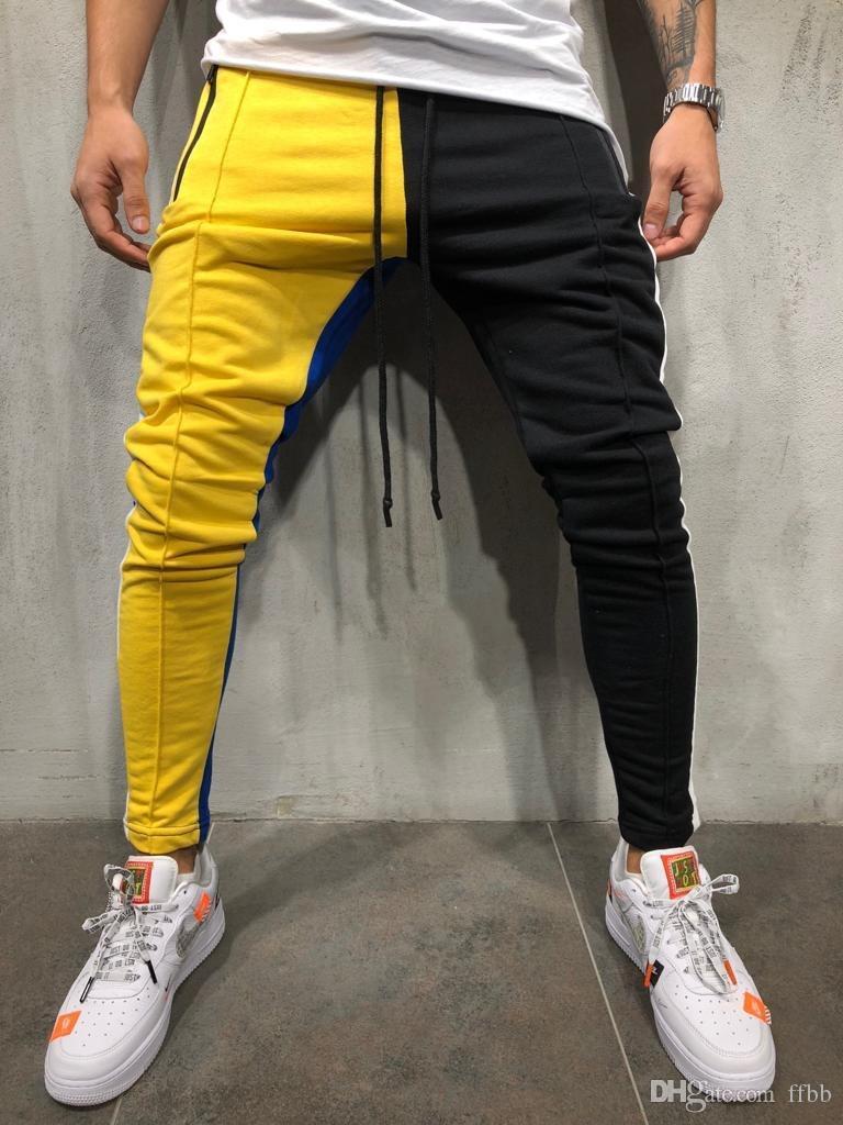

Fashion New Streetwear Sweatpants For Men Causal Sportswear Bump joining together Pants Trendy Men's Hip Hop Sweatpants Trousers, Red