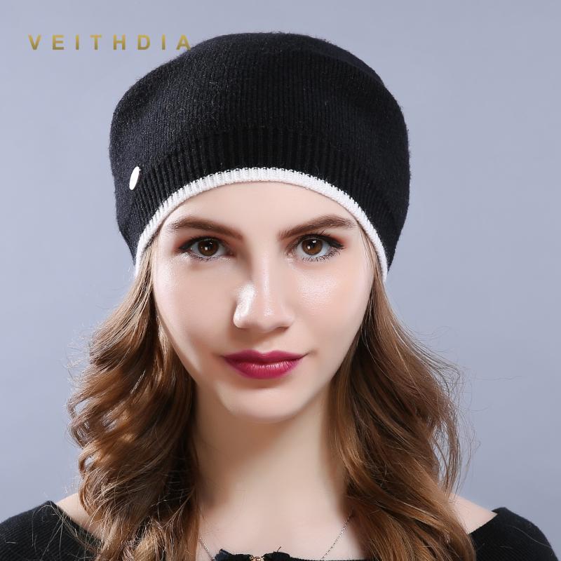 

Women'S Hats Knitted Wool Autumn Winter Casual High Quality Brand New 2020 Hot Sale Flange Hat Female Skullies Beanies, Black