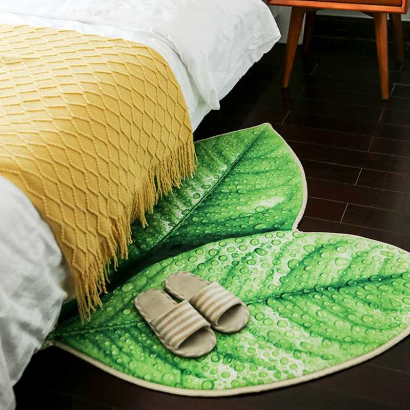 

3D green Leaves carpet for livingroom floor door mat bedroom rug creative large carpet bathroom mat kitchen kids room tapete, As pic