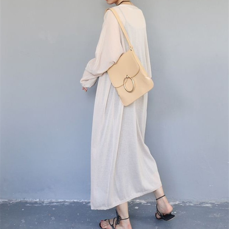 

X-Long Cardigan Women Loose Faux Ice Silk Ultra-Thin Summer Cardigans Coat White Black Knit Sweater Cardigan Jacket Female C5610