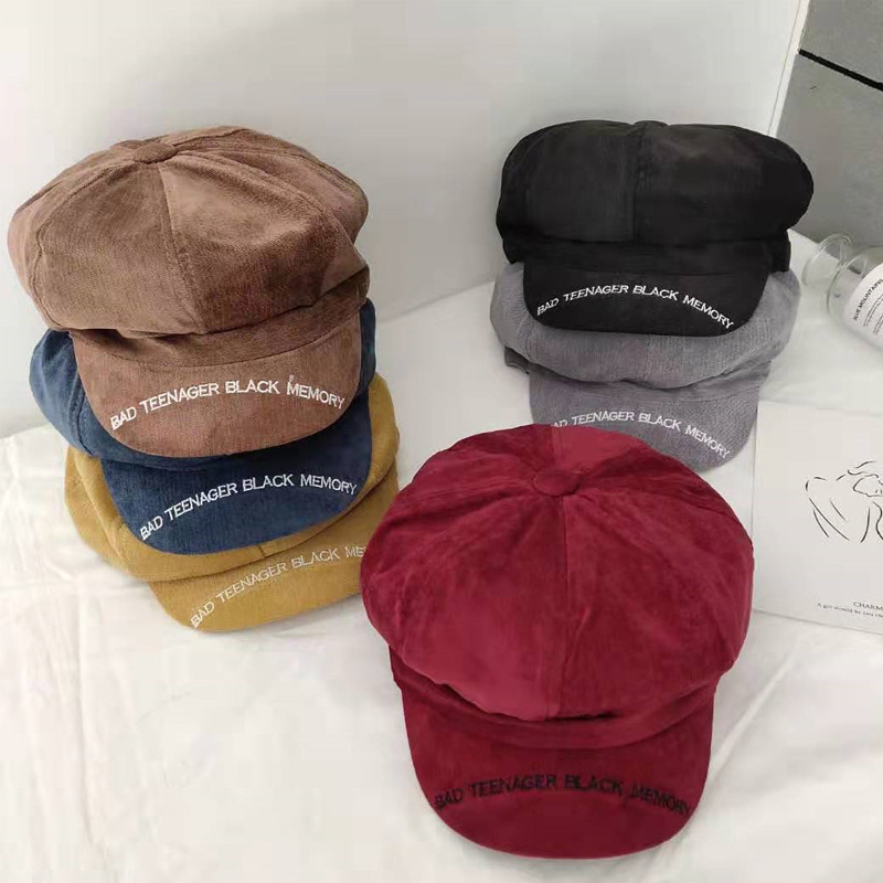 

Korean Retro Octagonal Cap Newsboy Beret Hat Warm Autumn Winter Hats For Male Women Handsome Solid color Casual Hat Beret Cap