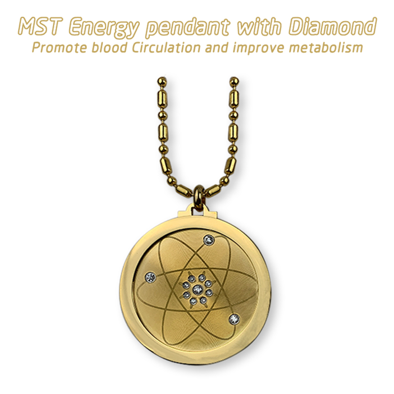

Golden Chain Galaxy Quantum Scalar Energy Pendant Men Women Charm Necklace with Crystal and Negative Ions for EMF Protection