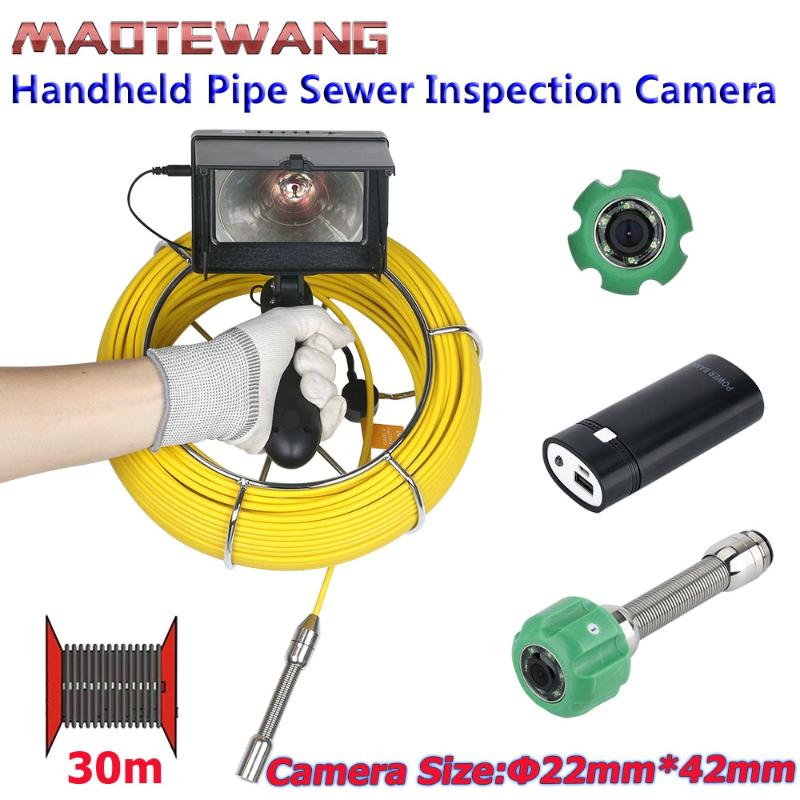 

GAMWATER 4.3 inch 22mm Handheld Industrial Pipe Sewer Inspection Video Camera IP68 Waterproof 1000 TVL Camera with 8pcs LED