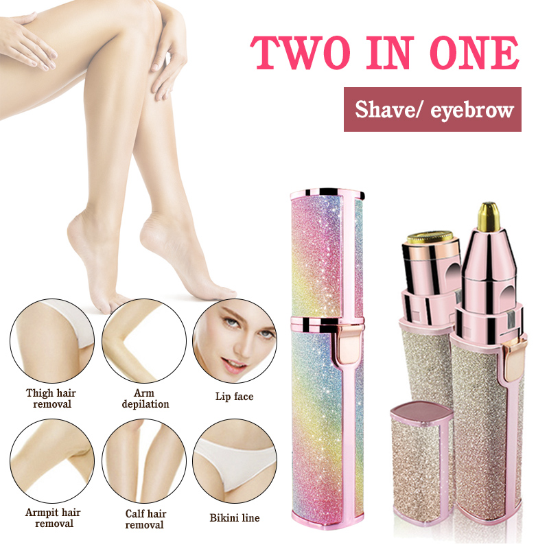 

Protable 2 IN 1 Epilator Female Body Facial Lipstick Shape Painless Hair Removal Women Razor Machine