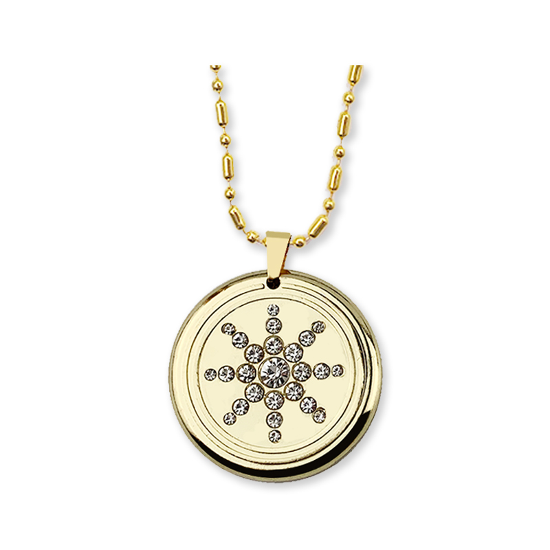 

Upgraded Sunflower EMF Protection Pendant Necklace with Health Stones and Shiny Crystals Fashion Jewelry for Women Men