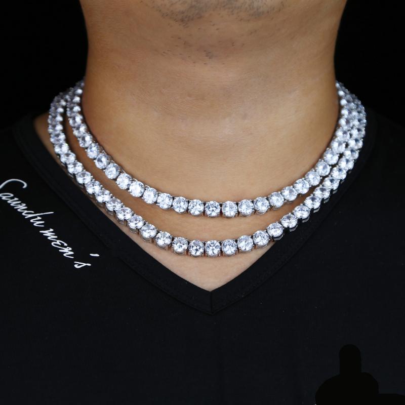

Iced out 8MM cz stone tennis chain iced out bling hip hop men jewelry 5A cubic zirconia cz Cluster chain choker necklace