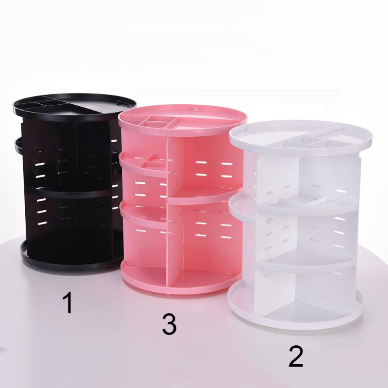 

360 Degree Rotary Makeup Box Brush Organizer Box Jewelry Cosmetic Storage