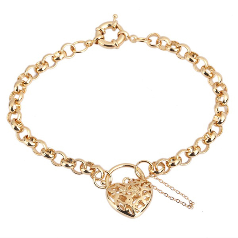 

Retro Creative Lock Heart Chain Link Bracelets For Women Exaggerated Vintage Bracelet Lady Fashion Jewelry
