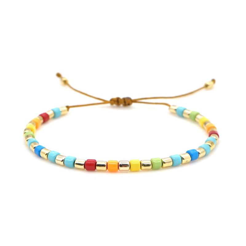 

Shinus Boho Bracelet For Women Rainbow Enamel Tile Bracelets 2020 Summer Pulseras Femme Gift Handmade Jewelry Adjustable