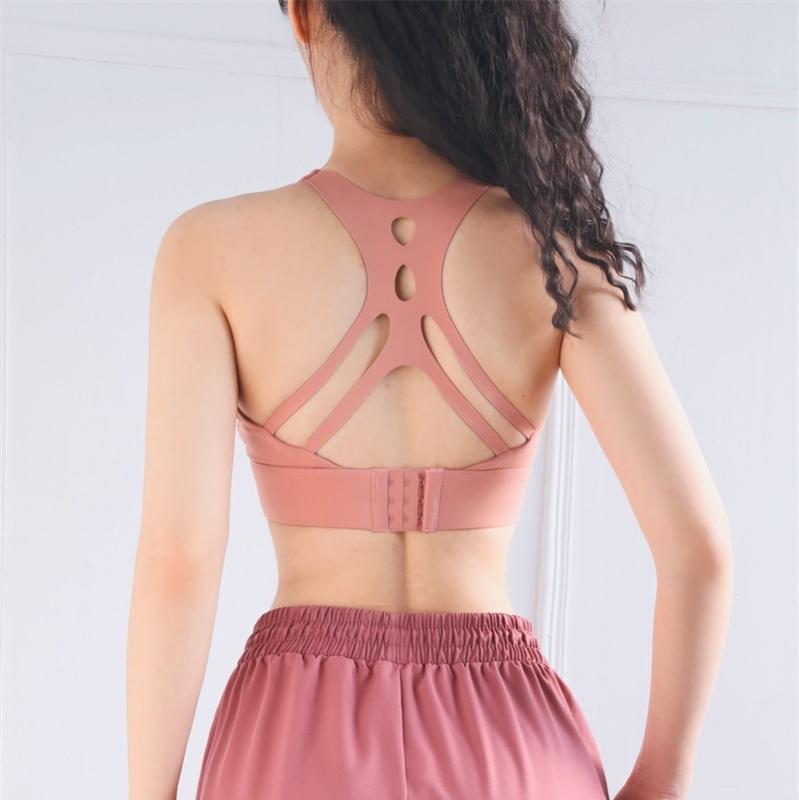 

2020 New Style Yoga Push up -resistant Fitness Bra Beauty Back Sports Underwear Goddess Profession Running Outer Wear Bra, White