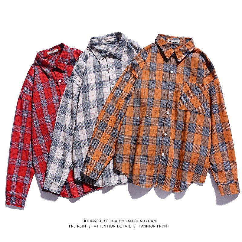 

Japan Style Brand Plaid Shirt For Men'S Long Sleeve High Quality 2020 Spring Autumn, 689 1