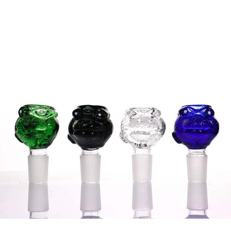 

Hookahs Animal Glass Bowl Male 14mm Double Layers Colorful 18mm smoking accessories bong water pipe