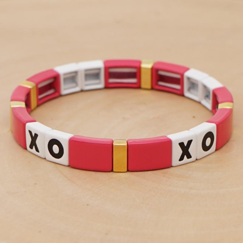 

Shinus Enamel Tile Beads Bracelet Women Bangles Pulseras 2020 Letter Bracelets Fashion Jewelry Bohemian Summer Gifts Bileklik