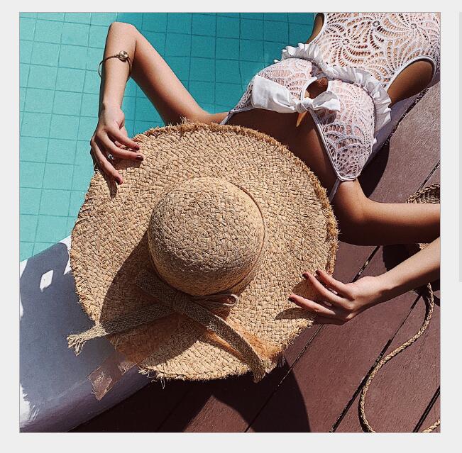 

Straw Hat Female Summer Corner Lafite Beach Hat Chao Korean Seaside Sunscreen Sunshade Cap