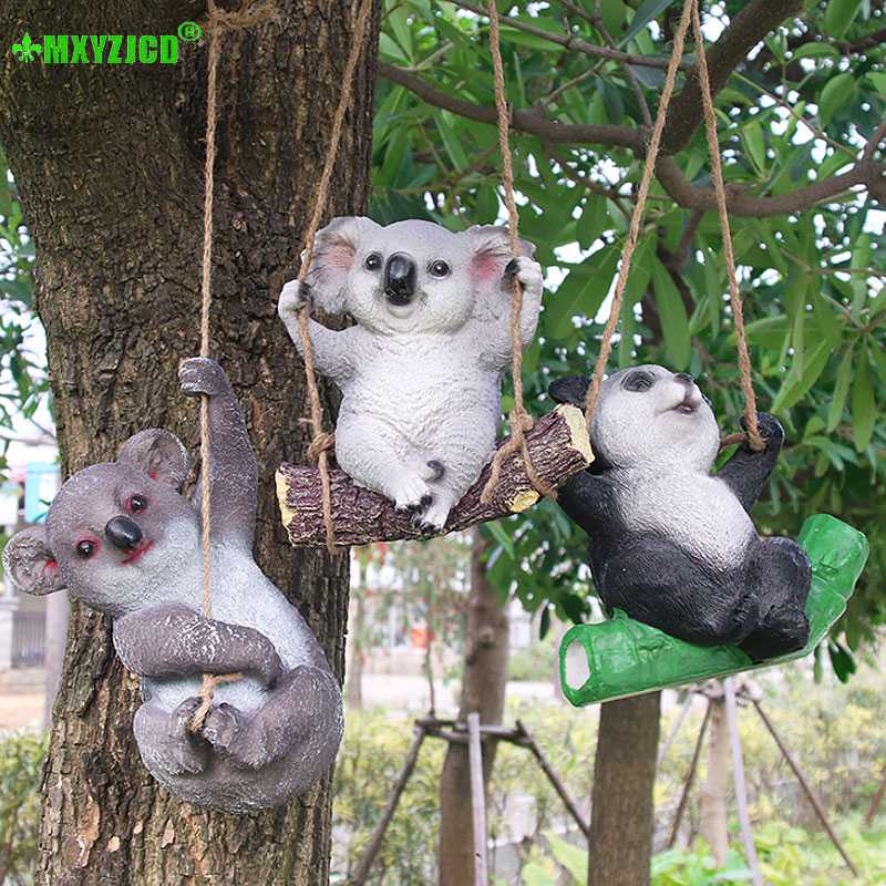 

Garden Koala Resin Hanging Ornaments Courtyard Animal Sculpture Simulation Panda Decorations Home Balcony Furnishings