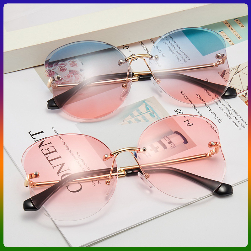 

Fashion Colorful Rimless Children Sunglasses Vintage Classic Alloy Kids Glasses Gradient Boys Girls Sun Glasses UV400 Outdoor Su