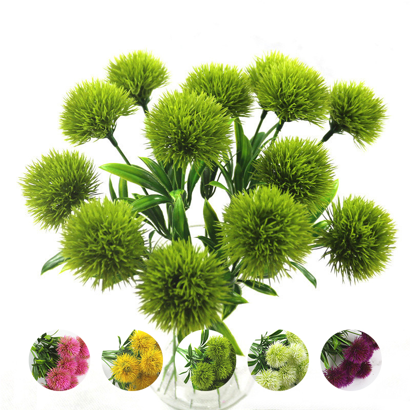 

10 pcs Dandelion Artificial silk Flowers Home Decoration 26cm plastic fake For party Wedding green real touch Decorative