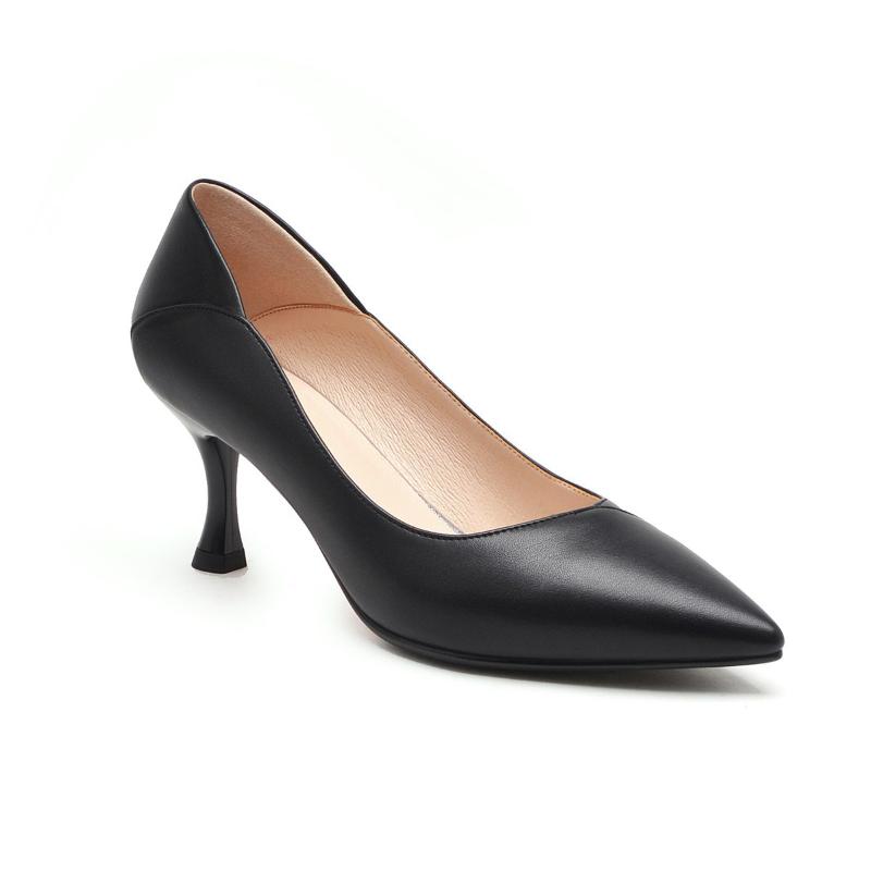 

Age season in 2020 new product with high heel size code 33-40 shallow mouth single woman shoes, Black