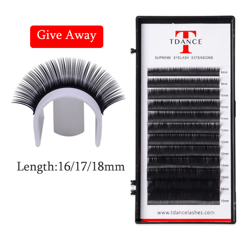 

TDANCE 12Rows Longer Eyelash Extension Russian Volume Individual Lash Extension For Professionals Soft Mink Black Eyelashes