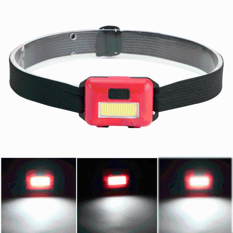 

2000 LM Mini Headlight 3 Modes Head Torch Powered by 3* Battery COB LED Super Bright Headlamp for Camping