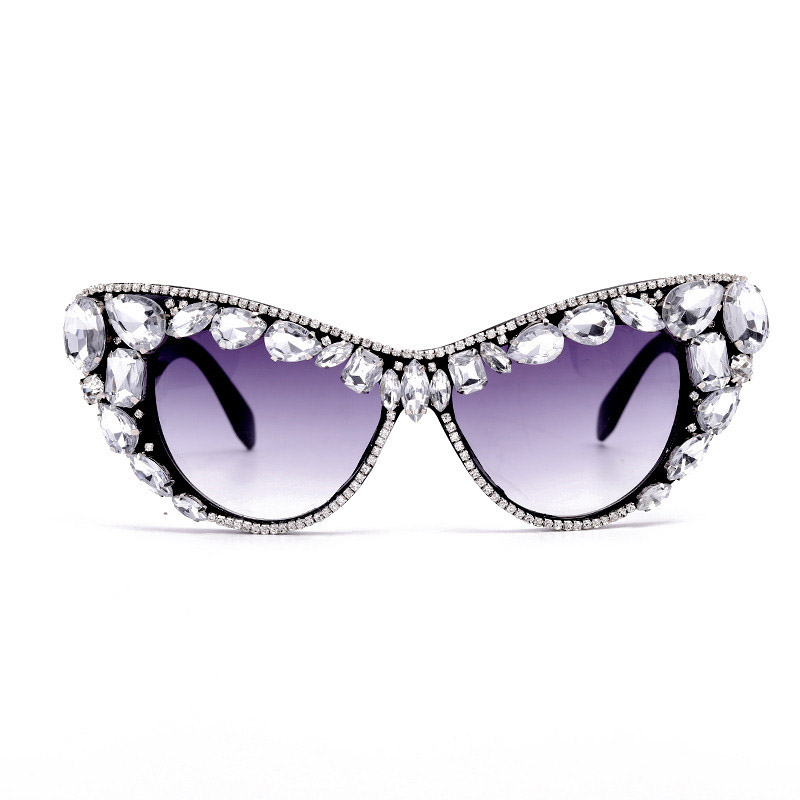 

Fashion new Cat Eye Diamond Sunglasses Women Designer Colorful Rhinestones Sunglasses Retro Eyewear Shades UV400